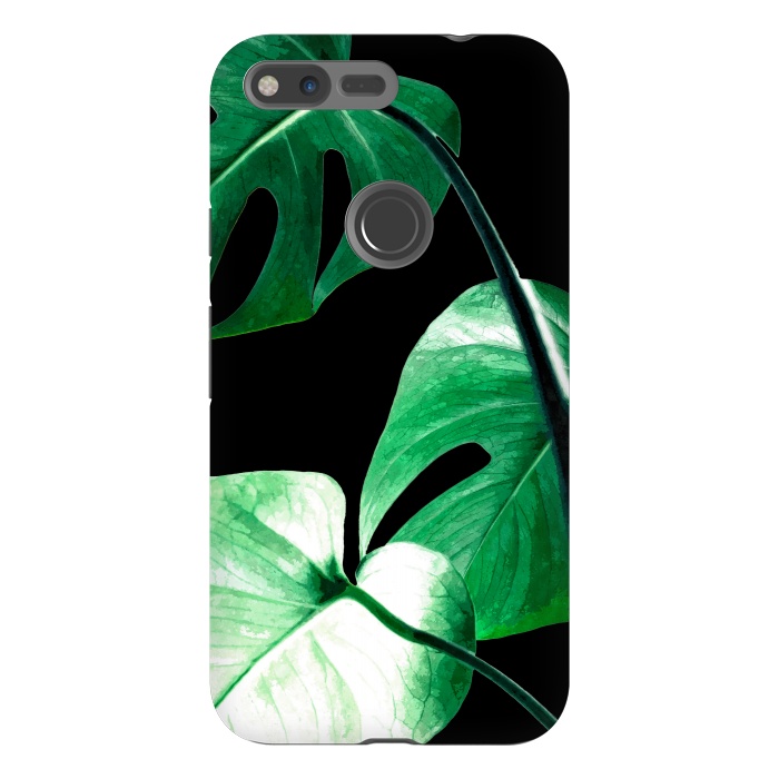 Pixel XL StrongFit Green Monstera Leaves by Alemi