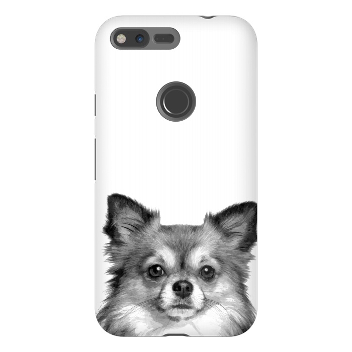 Pixel XL StrongFit Black and White Chihuahua Portrait by Alemi