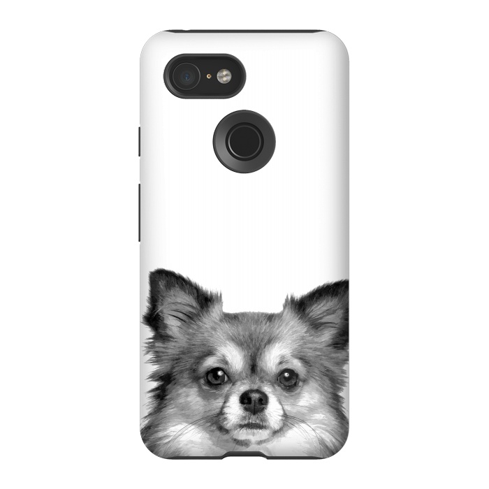 Pixel 3 StrongFit Black and White Chihuahua Portrait by Alemi