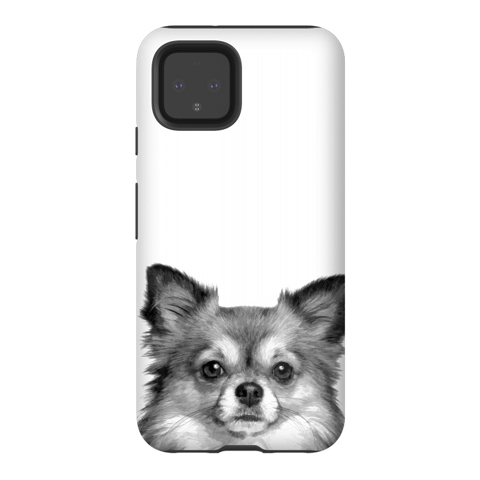 Pixel 4 StrongFit Black and White Chihuahua Portrait by Alemi