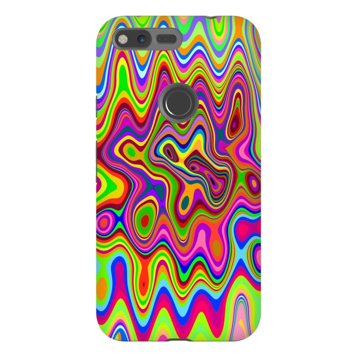 Pixel XL StrongFit Psychedelic Glowing Colors Pattern by BluedarkArt