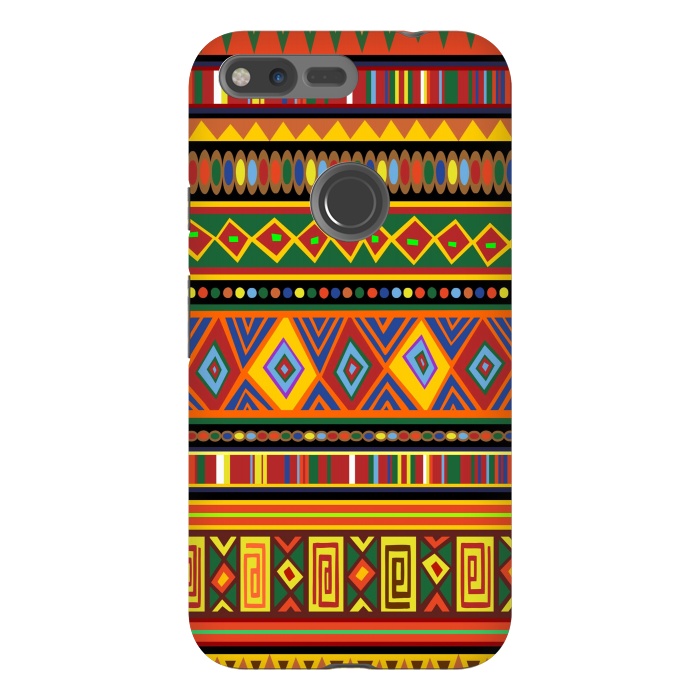 Pixel XL StrongFit Ethnic Colorful Pattern Africa Art by BluedarkArt