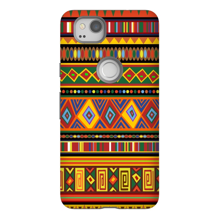 Pixel 2 StrongFit Ethnic Colorful Pattern Africa Art by BluedarkArt