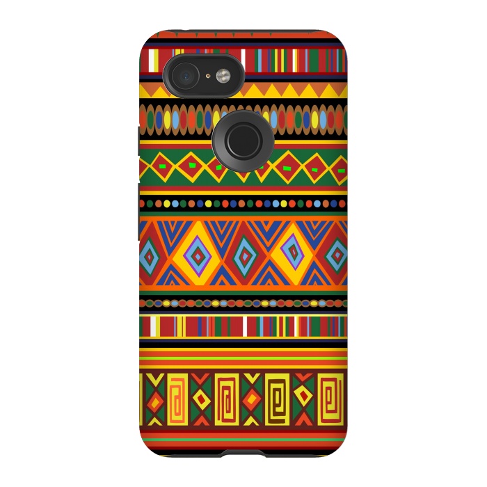 Pixel 3 StrongFit Ethnic Colorful Pattern Africa Art by BluedarkArt