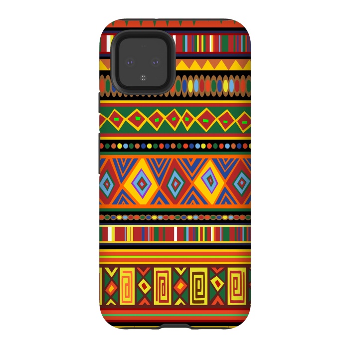 Pixel 4 StrongFit Ethnic Colorful Pattern Africa Art by BluedarkArt