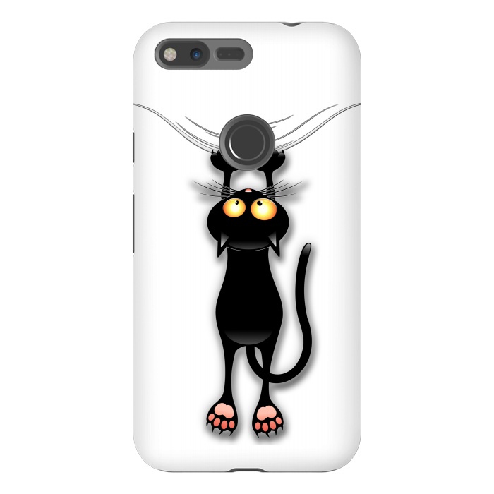 Pixel XL StrongFit Fun and Naughty Cat Falling Down  by BluedarkArt