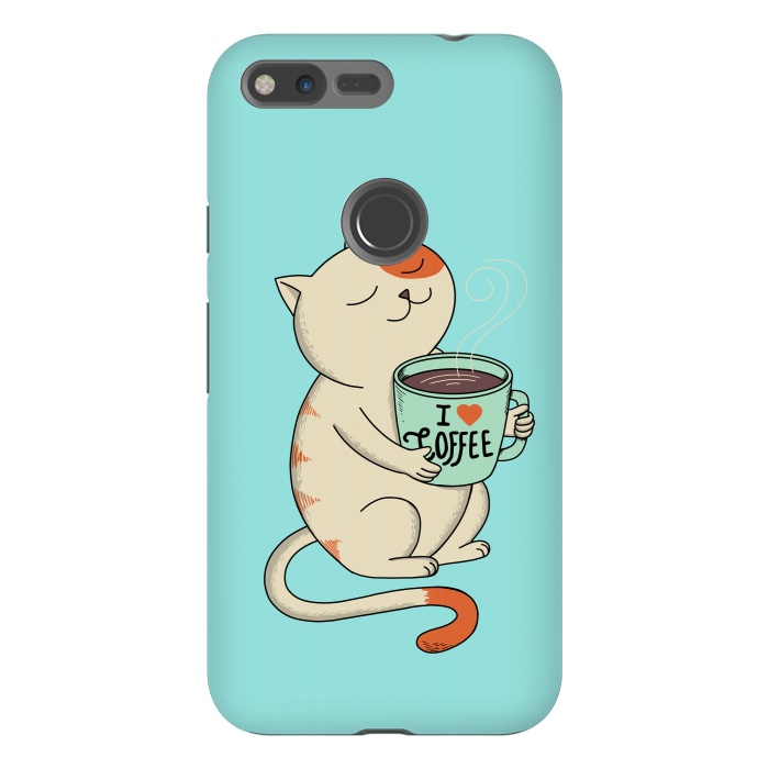Pixel XL StrongFit Cat and Coffee by Coffee Man