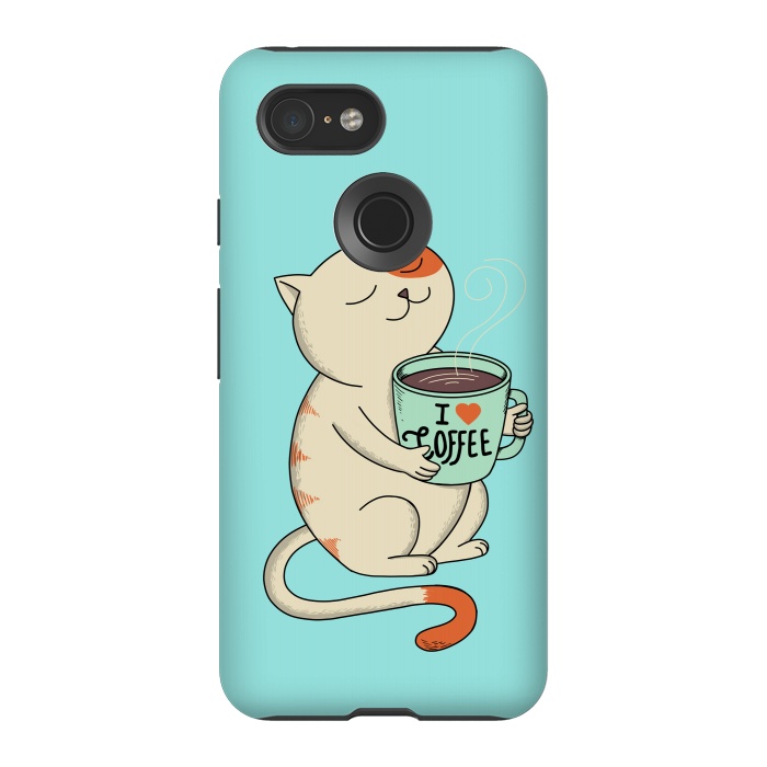 Pixel 3 StrongFit Cat and Coffee by Coffee Man