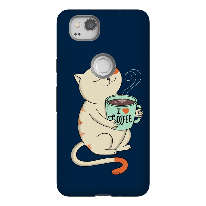 Pixel 2 StrongFit Cat and Coffee 2 by Coffee Man