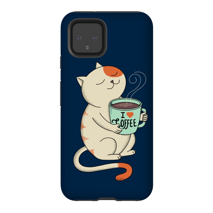Pixel 4 StrongFit Cat and Coffee 2 by Coffee Man