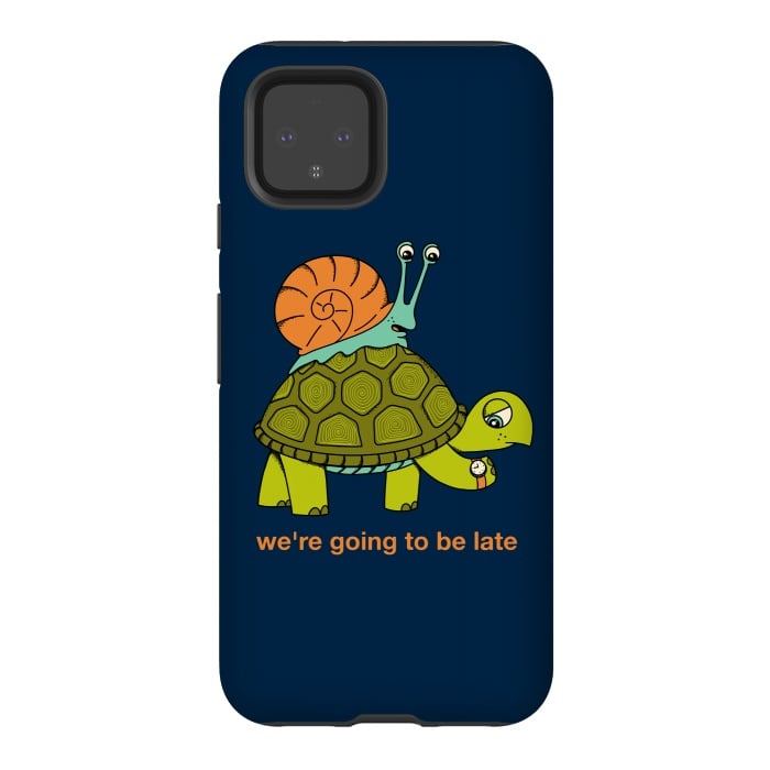 Pixel 4 StrongFit Turtle and Snail by Coffee Man