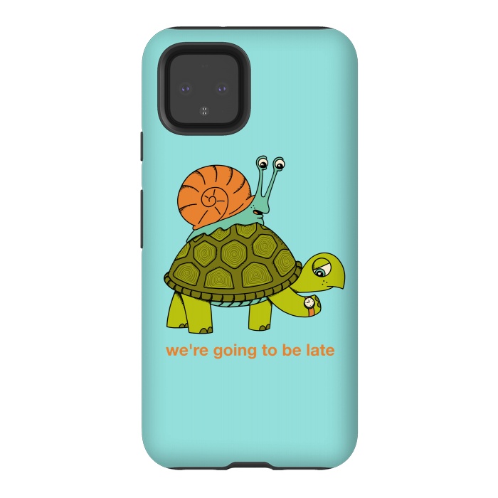Pixel 4 StrongFit Turtle and Snail-2 by Coffee Man