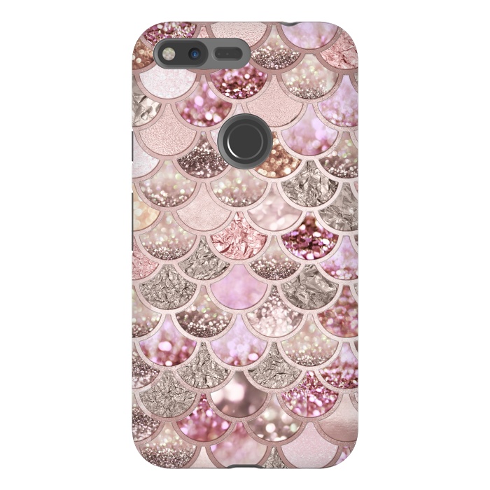 Pixel XL StrongFit Multicolor Pink & Rose Gold Mermaid Scales by  Utart