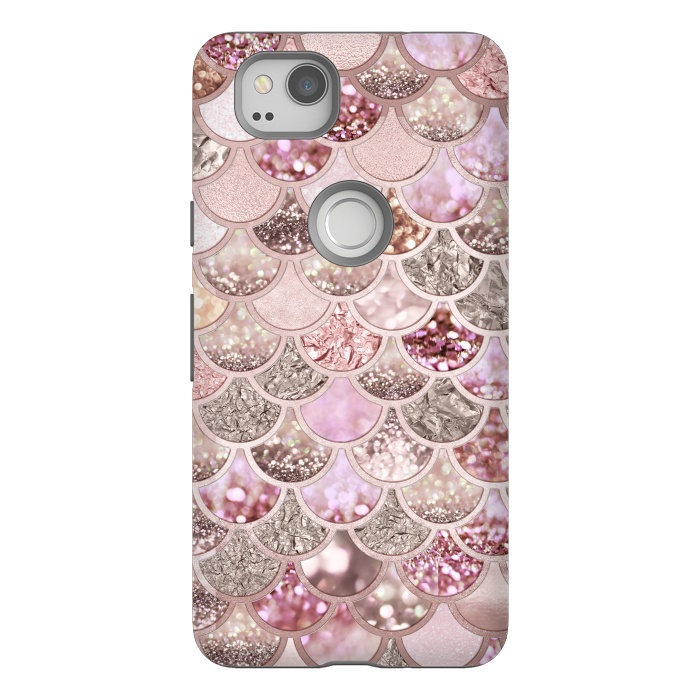 Pixel 2 StrongFit Multicolor Pink & Rose Gold Mermaid Scales by  Utart