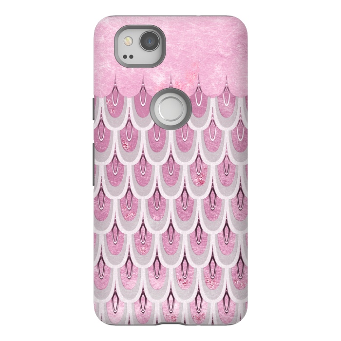 Pixel 2 StrongFit Multicolor Pink & Silver Gray Mermaid Scales by  Utart