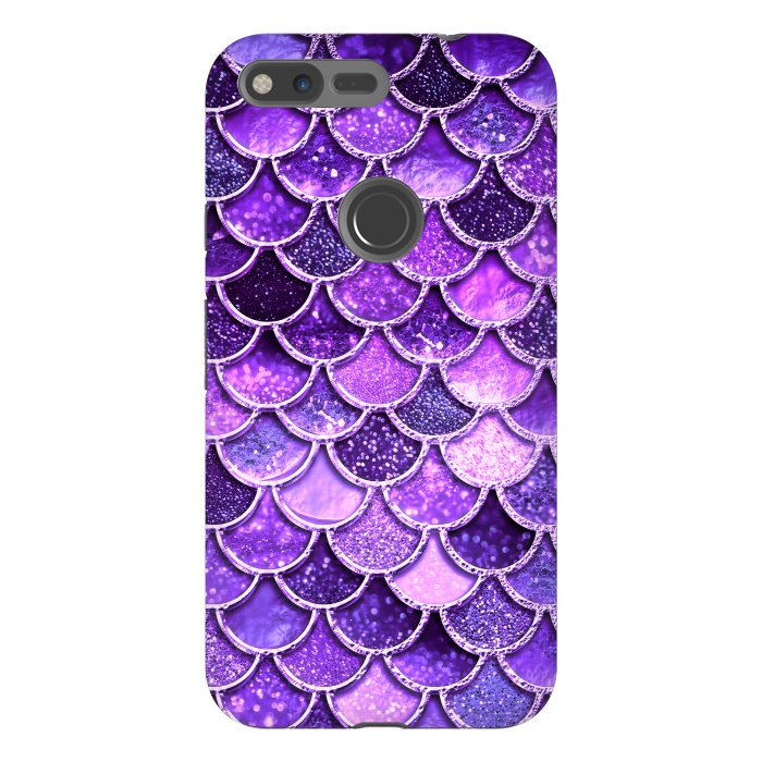 Pixel XL StrongFit Ultra Violet Glitter Mermaid Scales by  Utart