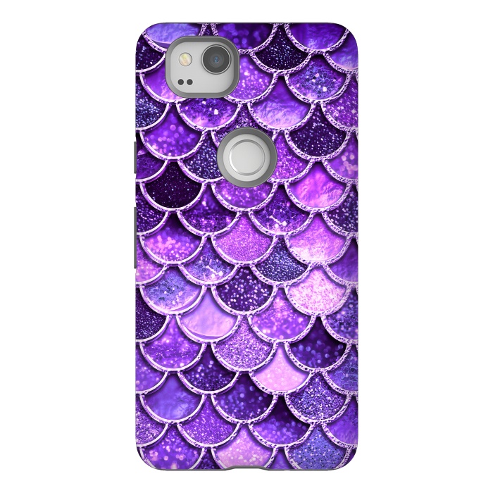 Pixel 2 StrongFit Ultra Violet Glitter Mermaid Scales by  Utart