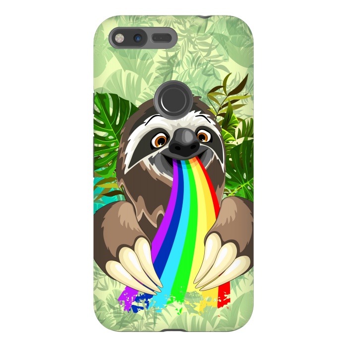 Pixel XL StrongFit Sloth Spitting Rainbow Colors by BluedarkArt