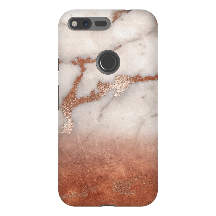 Pixel XL StrongFit Copper Trendy Veined Marble by  Utart