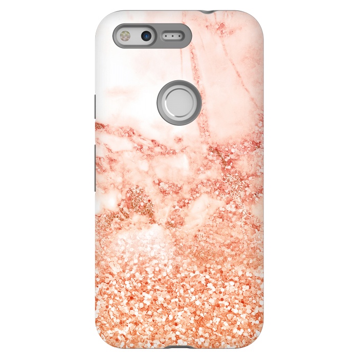 Pixel StrongFit Salmon Glitter Marble by  Utart