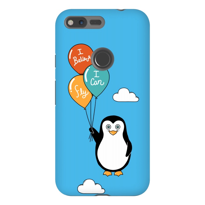 Pixel XL StrongFit Penguin I Believe I Can Fly by Coffee Man