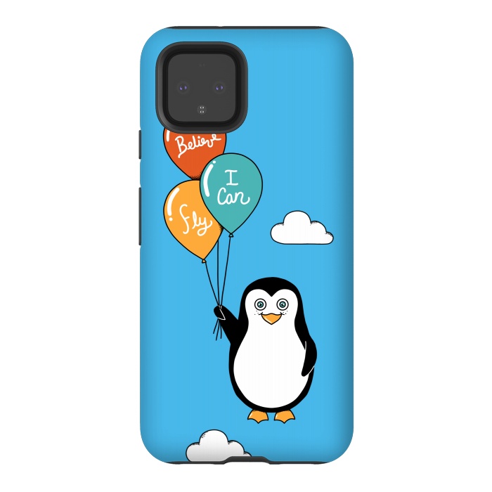 Pixel 4 StrongFit Penguin I Believe I Can Fly by Coffee Man