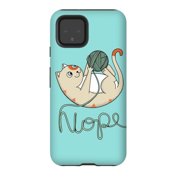 Pixel 4 StrongFit Cat nope 2 by Coffee Man