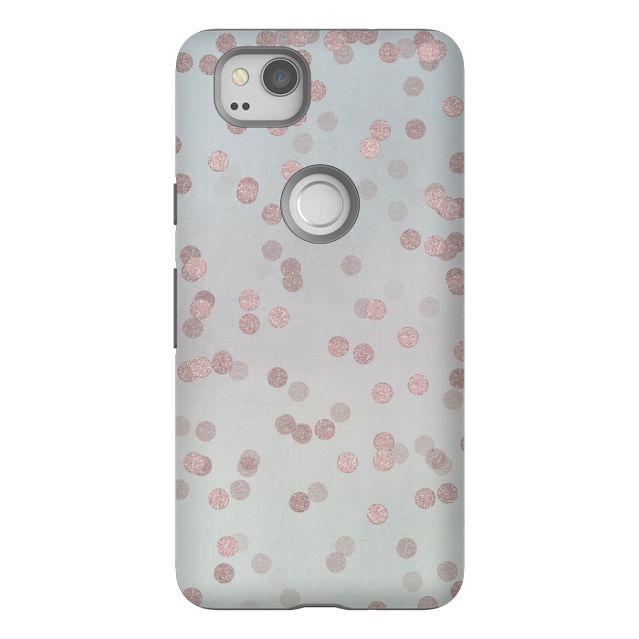 Pixel 2 StrongFit Rose Gold Glitter Dots by Andrea Haase