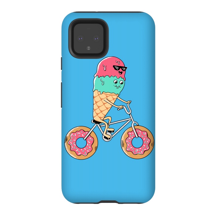 Pixel 4 StrongFit Donut Bicycle Blue by Coffee Man