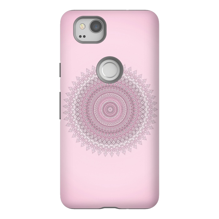 Pixel 2 StrongFit Soft Pink Mandala by Andrea Haase