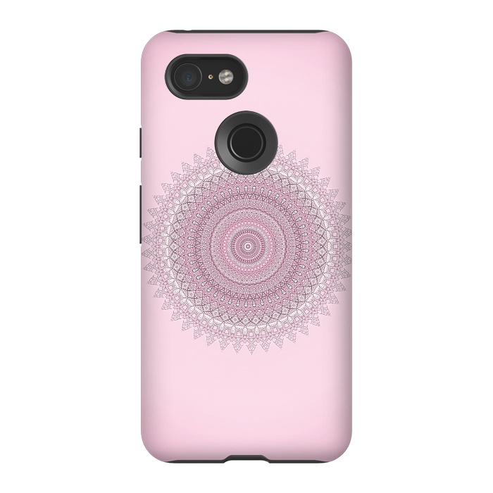 Pixel 3 StrongFit Soft Pink Mandala by Andrea Haase