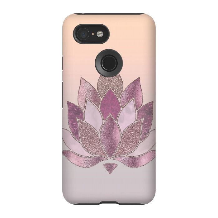 Pixel 3 StrongFit Shimmering Lotus Flower Symbol 2 by Andrea Haase