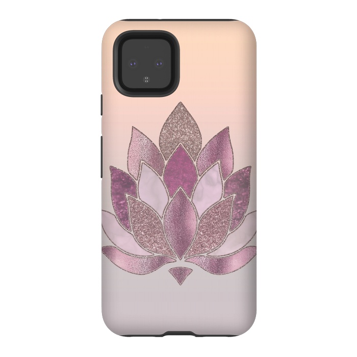 Pixel 4 StrongFit Shimmering Lotus Flower Symbol 2 by Andrea Haase