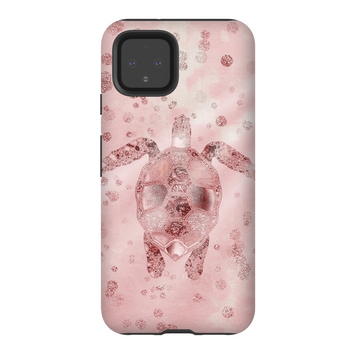 Pixel 4 StrongFit Glamorous Sea Turtle by Andrea Haase