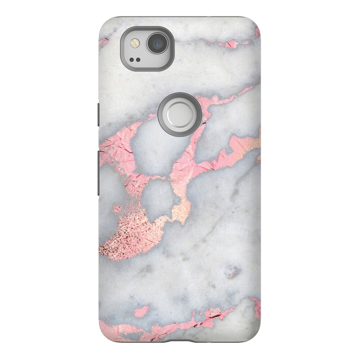 Pixel 2 StrongFit Marble with Rose Gold Veins by  Utart