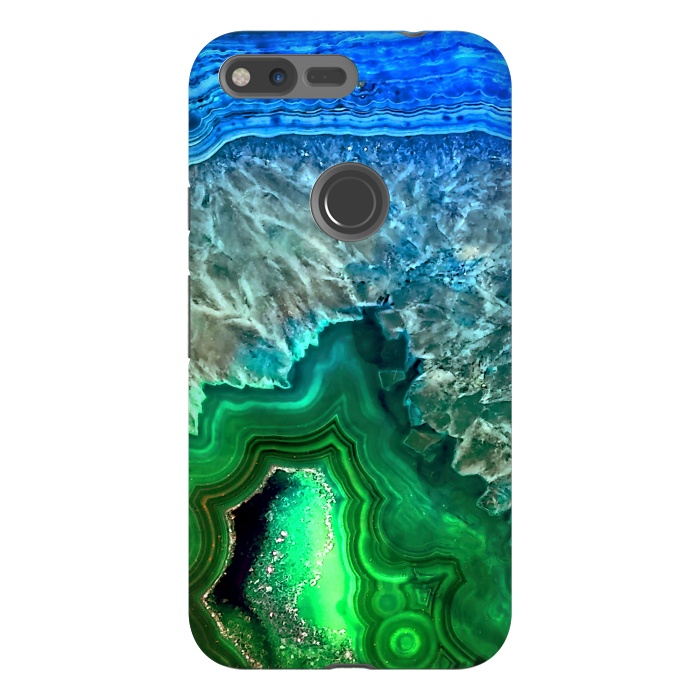 Pixel XL StrongFit Blue and Green Agate  by  Utart