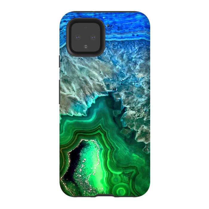 Pixel 4 StrongFit Blue and Green Agate  by  Utart