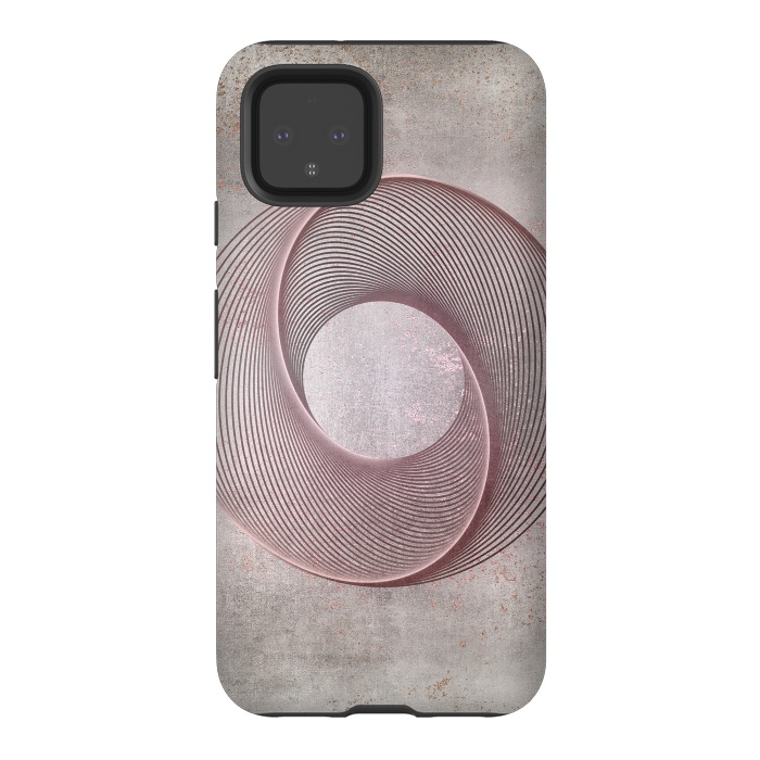 Pixel 4 StrongFit Rose Gold Line Art Circle   by Andrea Haase
