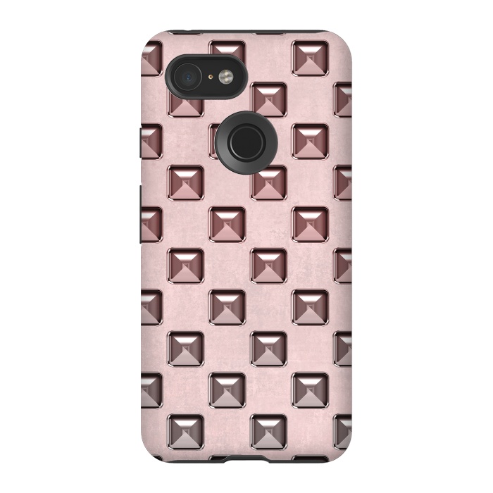 Pixel 3 StrongFit Soft Pink Shiny Gemstones by Andrea Haase