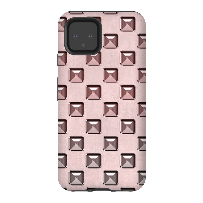 Pixel 4 StrongFit Soft Pink Shiny Gemstones by Andrea Haase