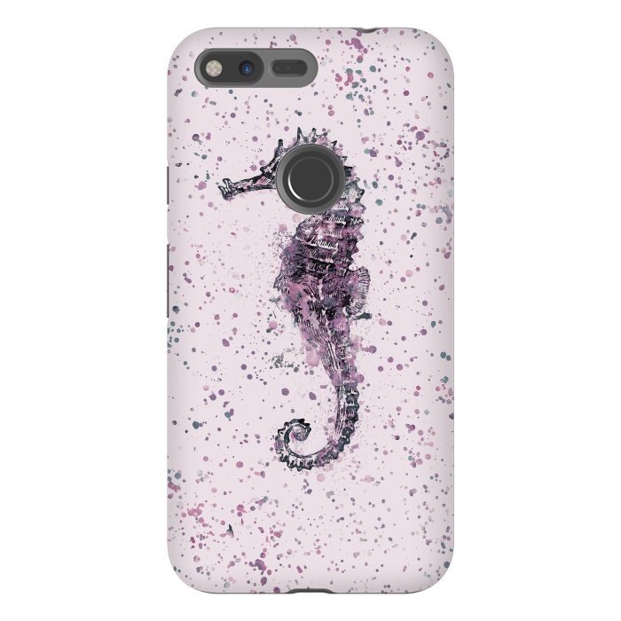 Pixel XL StrongFit Watercolor Seahorse by Andrea Haase