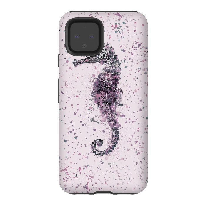 Pixel 4 StrongFit Watercolor Seahorse by Andrea Haase