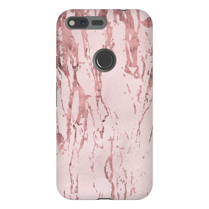 Pixel XL StrongFit Shiny Rose Gold Marble 2 by Andrea Haase