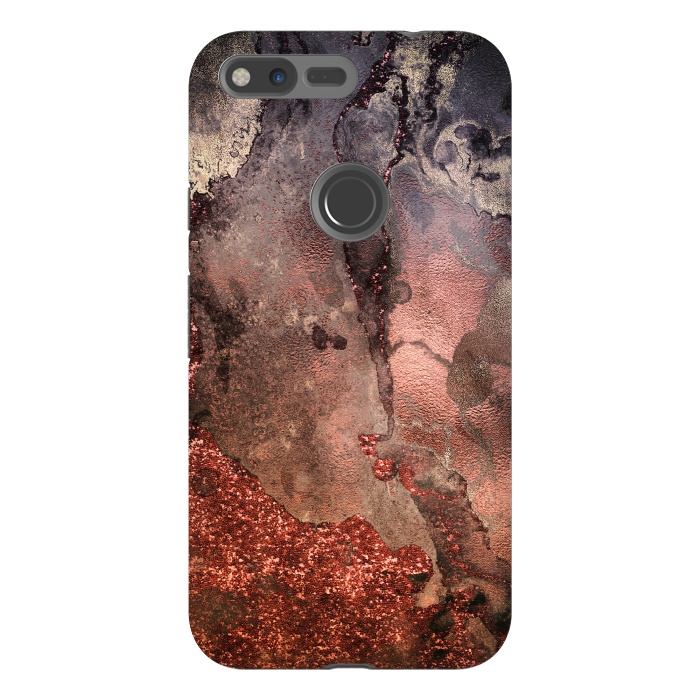 Pixel XL StrongFit Copper Glitter and Ink Marble by  Utart