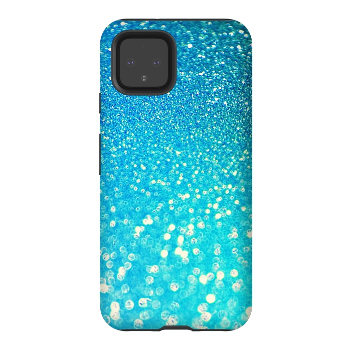 Pixel 4 StrongFit Ocean Azure Blue Glitter by  Utart