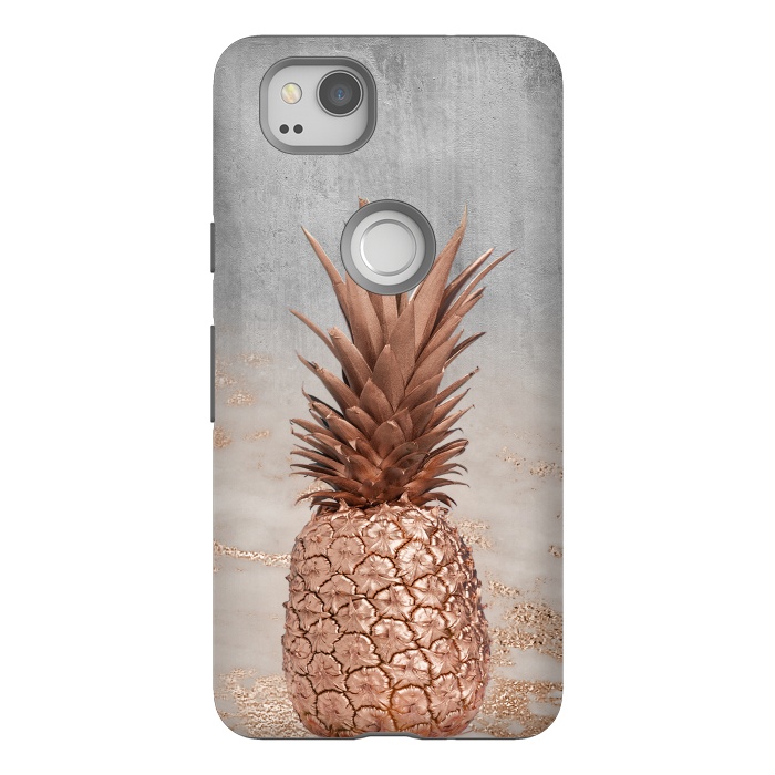 Pixel 2 StrongFit Rose Gold Pineapple and Marble by  Utart