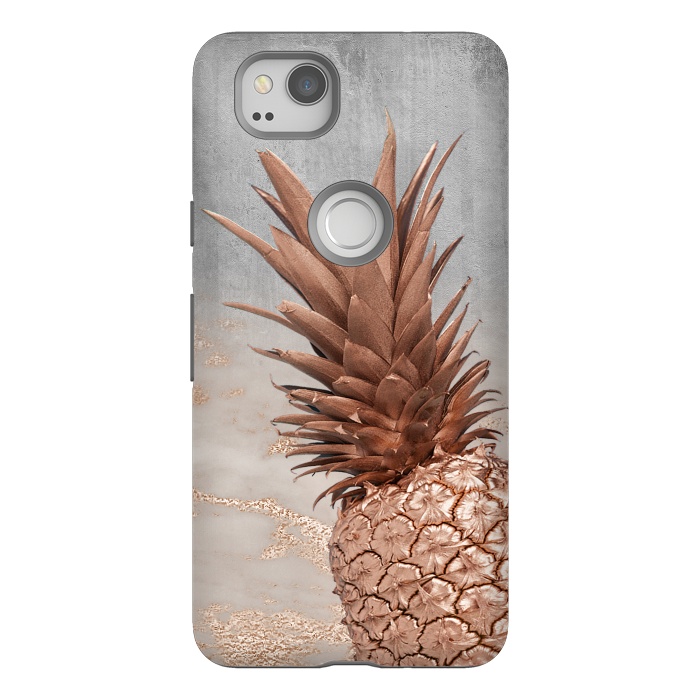 Pixel 2 StrongFit Rose Gold Pineapple on Congrete by  Utart