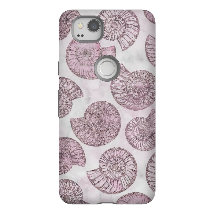 Pixel 2 StrongFit Soft Pink Fossils  by Andrea Haase