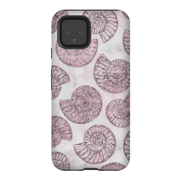 Pixel 4 StrongFit Soft Pink Fossils  by Andrea Haase
