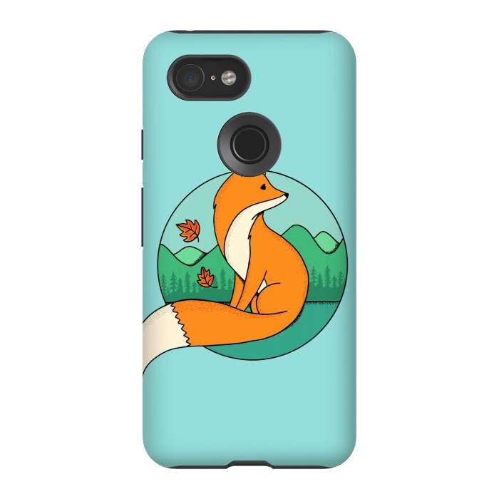 Pixel 3 StrongFit Fox and Landscape by Coffee Man